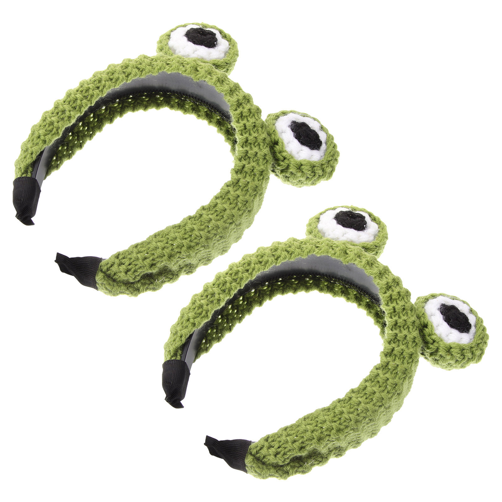 Skincare Animate - 2Pcs Frog Headband Knit Big Eyes
